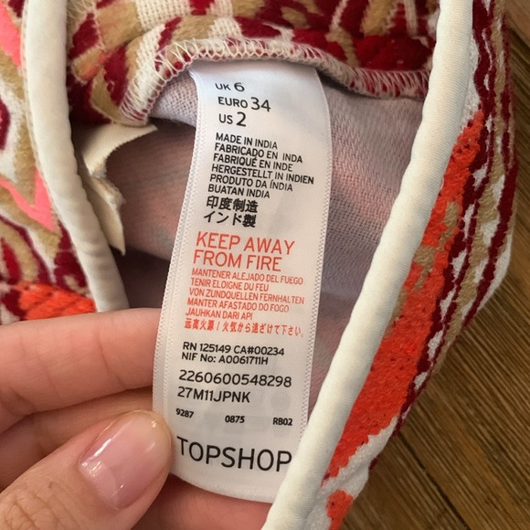 Embroidered Tribal Print Mini Skirt Topshop - Picture 6 of 7